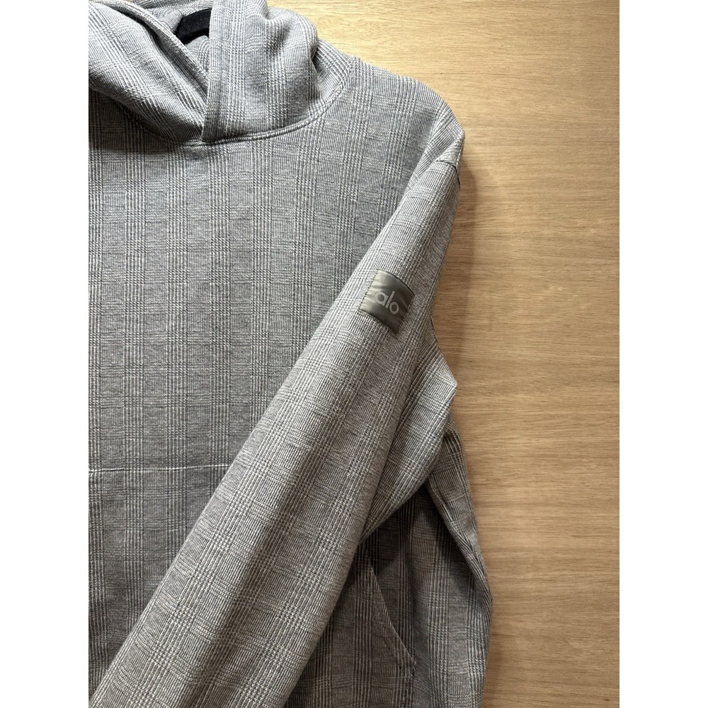 Alo Yoga Men's Glenplaid Colosseum Hoodie Gray Plaid Style M3192R - Picture 3 of 9